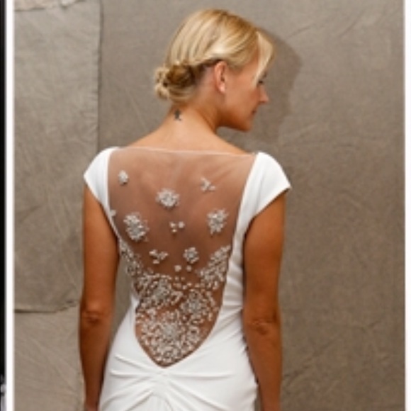 Lela Rose Dresses & Skirts - Lela Rose White Wedding Dress with Floral Embellishments